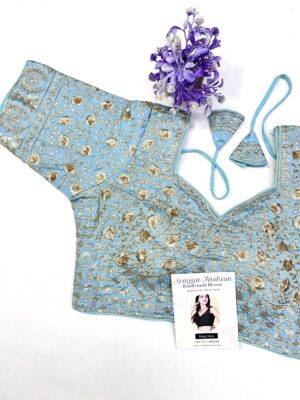 sky blue blouse