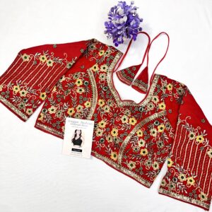 RED EMBROIDERED BLOUSE
