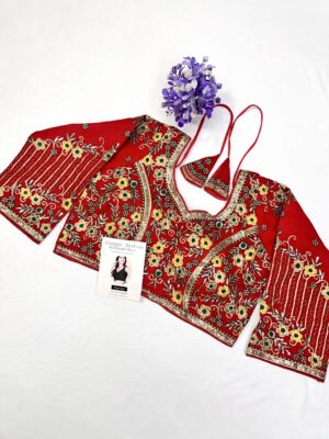 RED EMBROIDERED BLOUSE