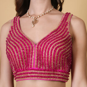 Front hot pink blouse