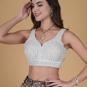 heavy sweetheart silver blouse