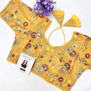 MUSTARD EMBROIDERED BLOUSE