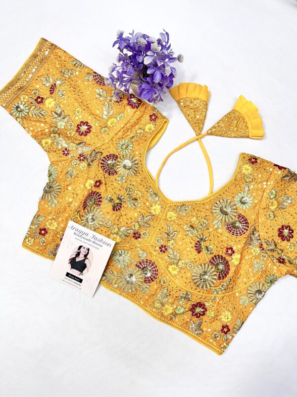 MUSTARD EMBROIDERED BLOUSE