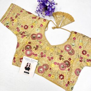 peach blouse