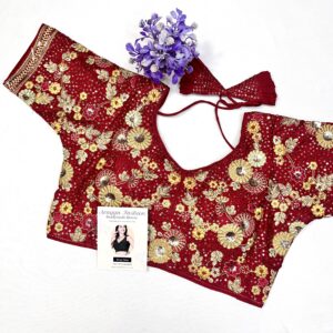 heavy red embroidery blouse