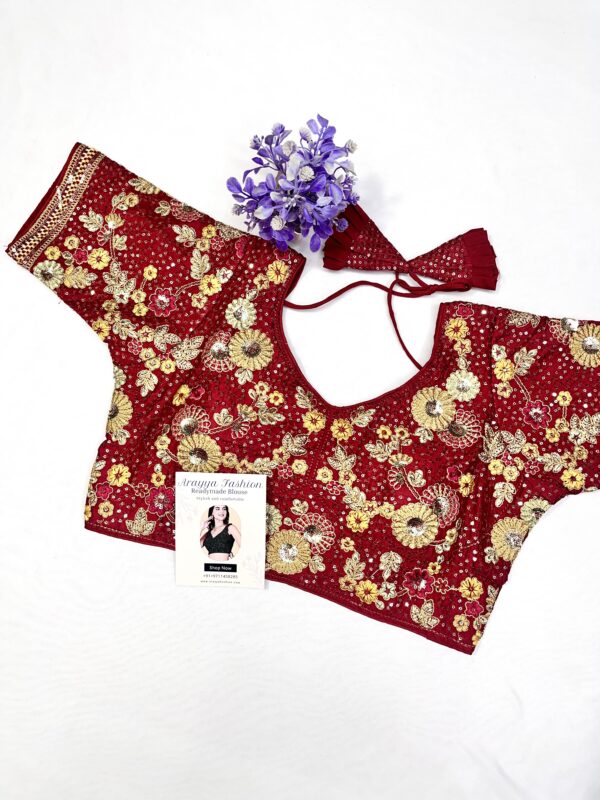 heavy red embroidery blouse