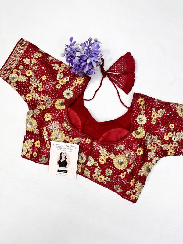 heavy red embroidery blouse - Image 2