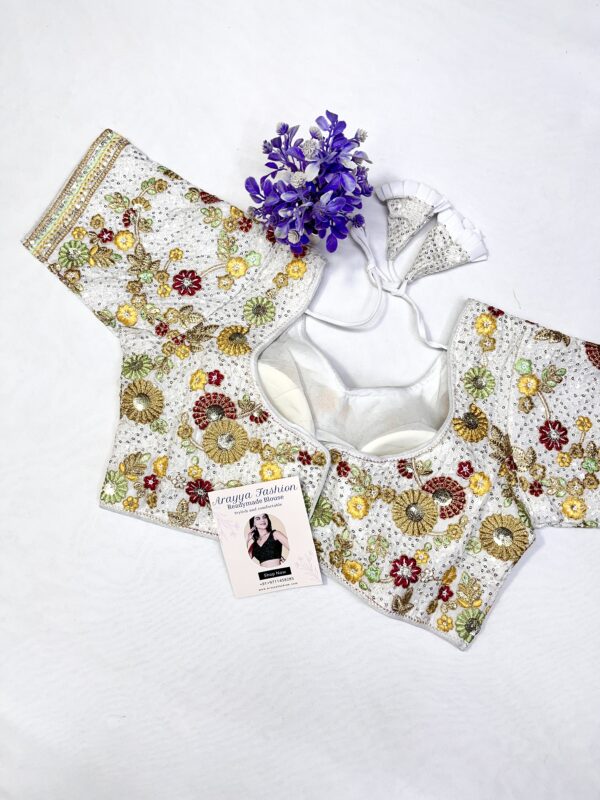 off white full emroidery blouse - Image 2