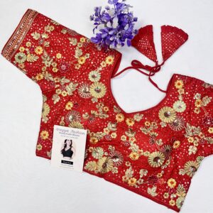 red blouse embroidery