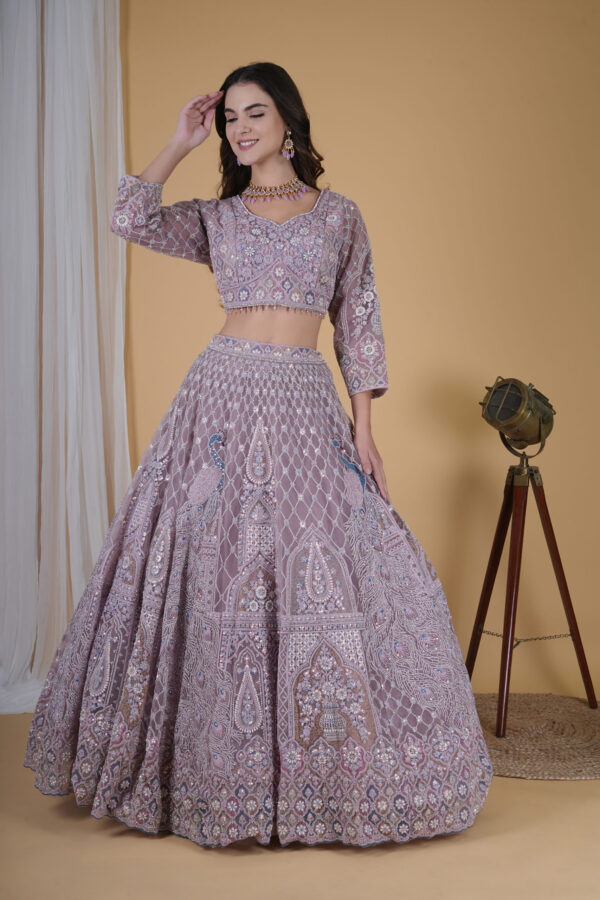 Peacock Embroidered Lehnga - Image 2