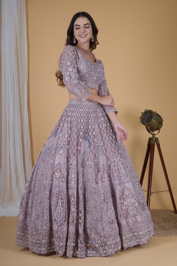Peacock Embroidered Lehnga - Image 3