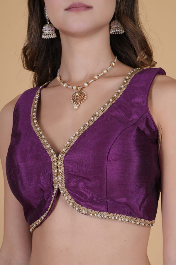 Awesome Purple Banarsi Brocade Lehnga - Image 3