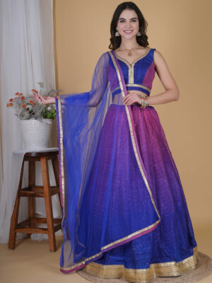 Purple Blue Ombre Lehenga