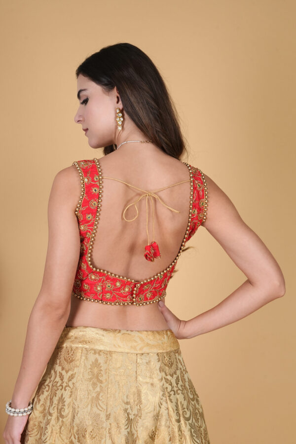 Red sleeveless Mirror Blouse - Image 6