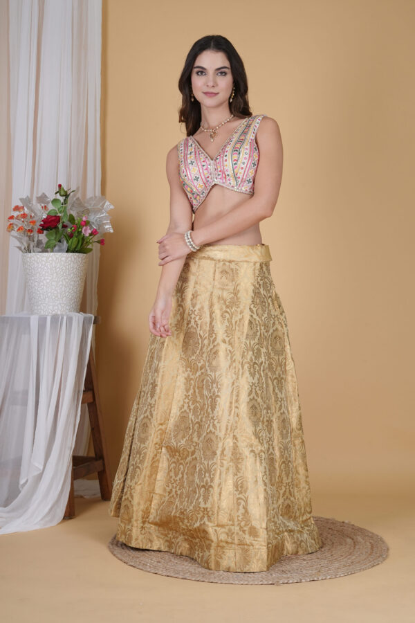 White Multicolored Embroidery Blouse - Image 6