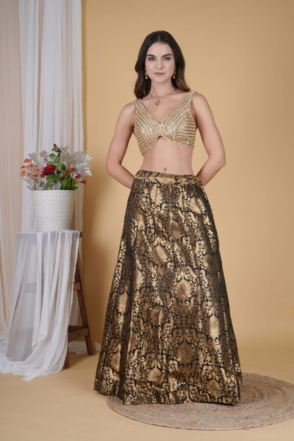 Golden Silver Sleeveless Beads Blouse - Image 6