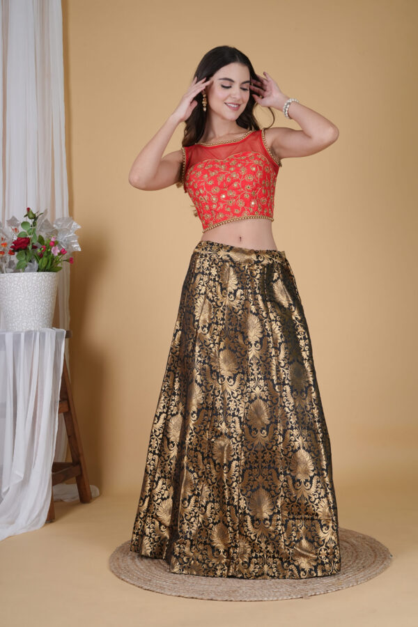 Stylish Red Fawx Mirror Blouse - Image 7