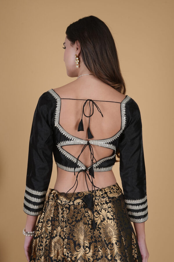 Black Solid Full Sleeves Blouse - Image 2