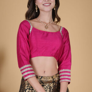 Modern Hot Pink Saree Blouse