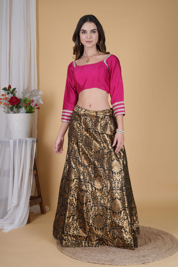 Modern Hot Pink Saree Blouse - Image 7