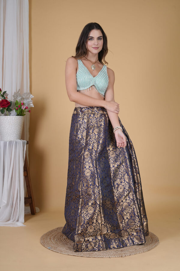 Sea Green Beaded Blouse - Image 7