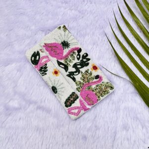 Beaded Crane Bird Clutch Purse