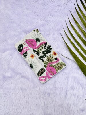 Beaded Crane Bird Clutch Purse