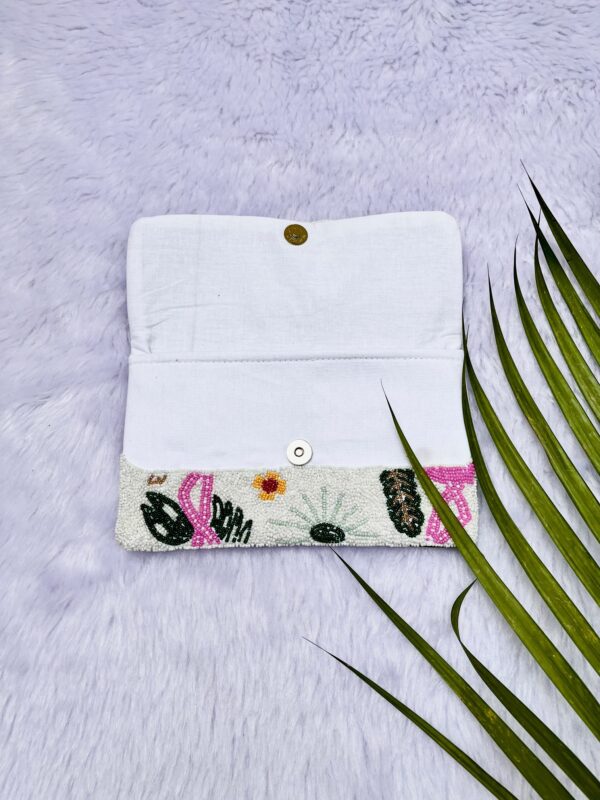Beaded Crane Bird Clutch Purse - Image 4