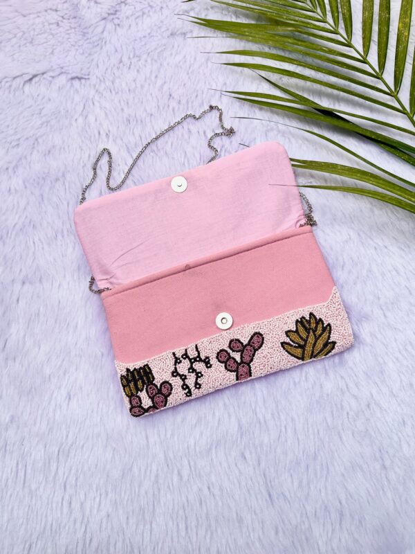 Beaded Cactus Plant Clutch Purse - Image 3