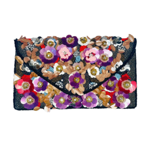 3D Multicoloured Floral Clutch Purse