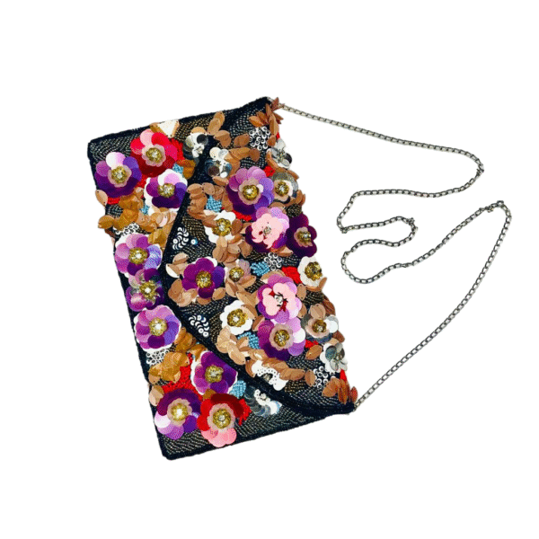 3D Multicoloured Floral Clutch Purse - Image 2