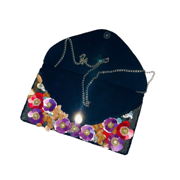 3D Multicoloured Floral Clutch Purse - Image 3