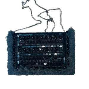 Black Beaded Clutch Purse