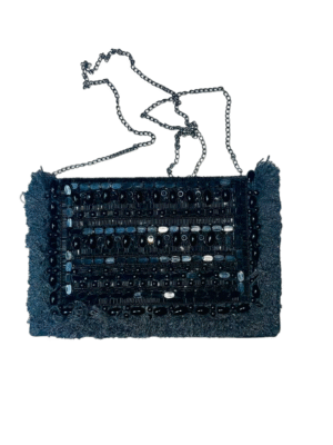 Black Beaded Clutch Purse