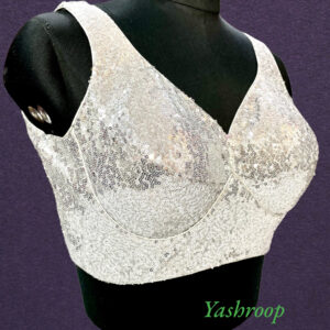 Premium Sequin White Sabyasachi Blouse