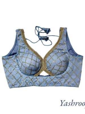 Latest Designer Greyish Blue Blouse
