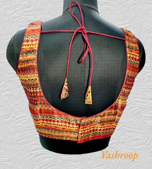 Multicolor Tusser Silk Blouse (Sweetheart) - Image 3