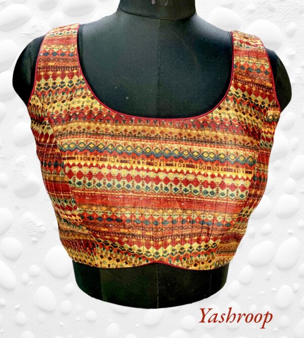 Multicolor Tusser Silk Blouse - Image 5