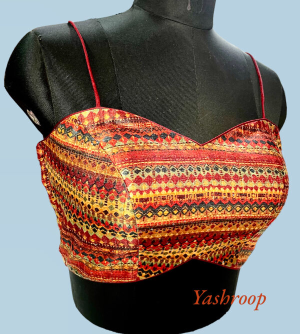 Premium Multicolor Tusser Silk Dori Blouse - Image 4