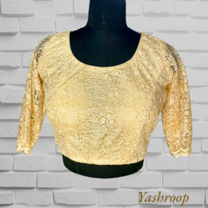 Gold Embroidered blouse with Sequins