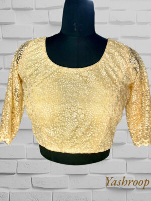 Gold Embroidered blouse with Sequins