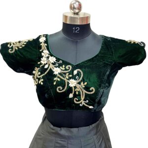 Royal Blouse of Velvet With Heavy Embroidery