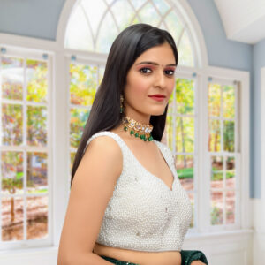 Pearl Zircon Diamond Blouse Top