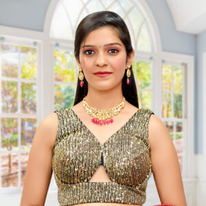 Black & Gold Sequins Blouse