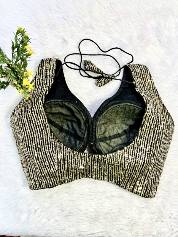 Black & Gold Sequins Blouse - Image 6