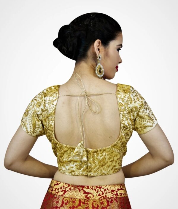 Royal Looking Golden Embroidery Blouse - Image 2