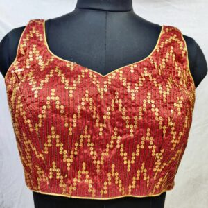 Handmade Zari Patterned Partywear Blouse with Sequins
