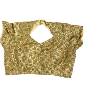 Designer Golden fawx Mirror Blouse for Lehenga and Saree