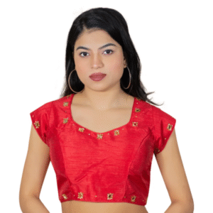 Premium Plain Blouse With Mirror Work