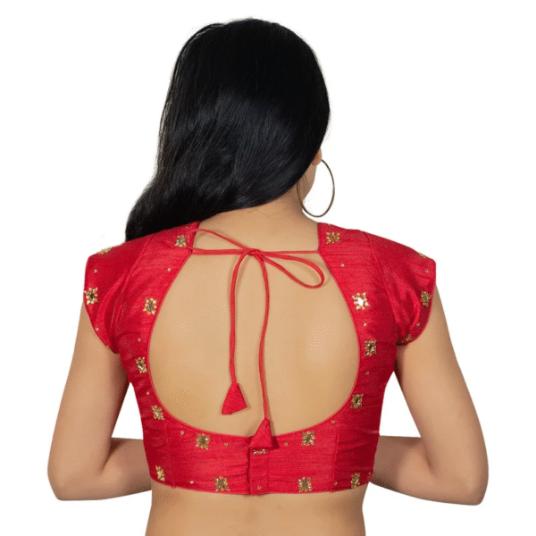 Premium Plain Blouse With Mirror Work - Image 2